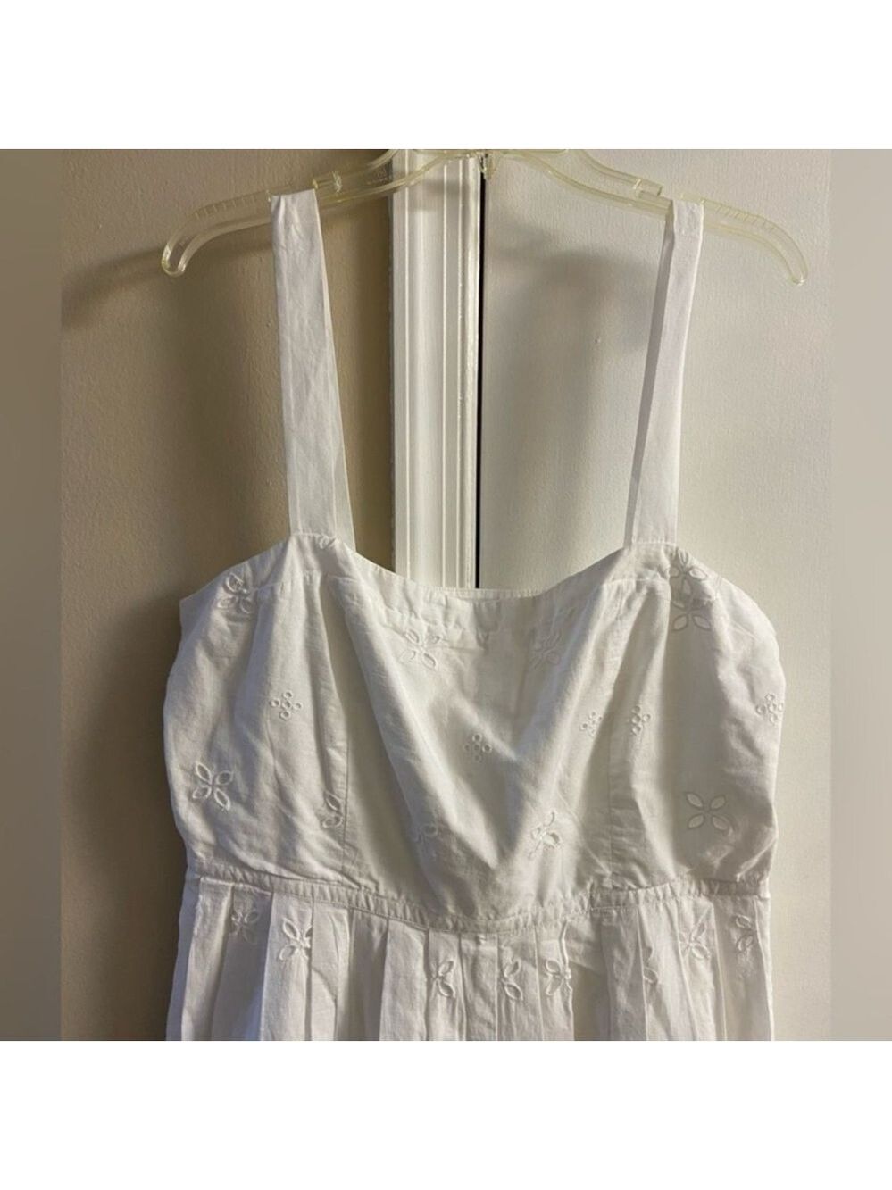 LOFT White Eyelet corset Mini Dress Sz 16 New - Picture 4 of 9